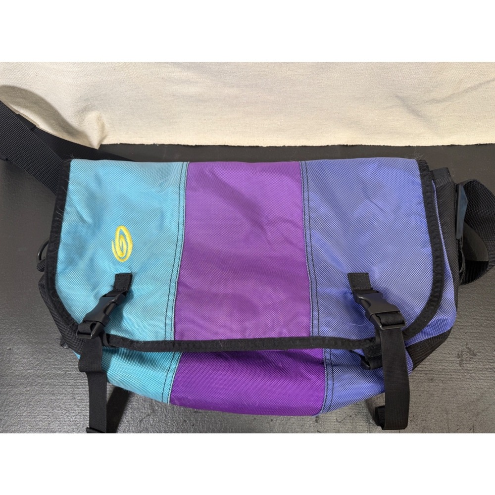 Timbuk2 Messenger Bag L Purple Teal Lavender Cordura Y2K Vintage Retro
